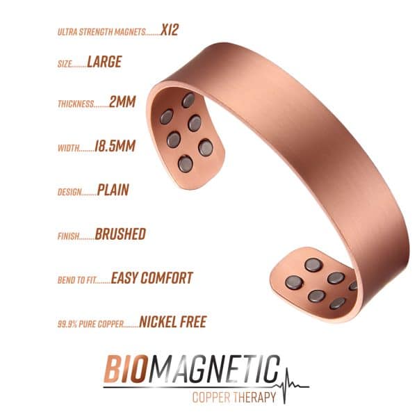 Wide Copper Therapy Bracelet L2 Copper Info