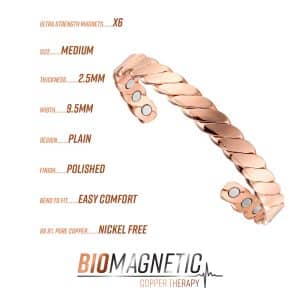 Twist Copper Therapy Bracelet M12 Copper Info