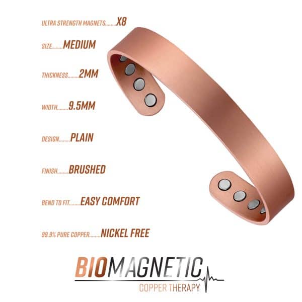Brushed Copper Copper Therapy Bracelet M5 Copper Info