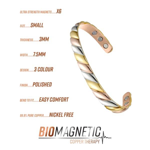Twisted Copper Therapy Bracelet S2 Copper Info