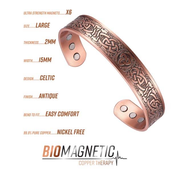 Celtic Copper Therapy Bracelet L6 Copper Info