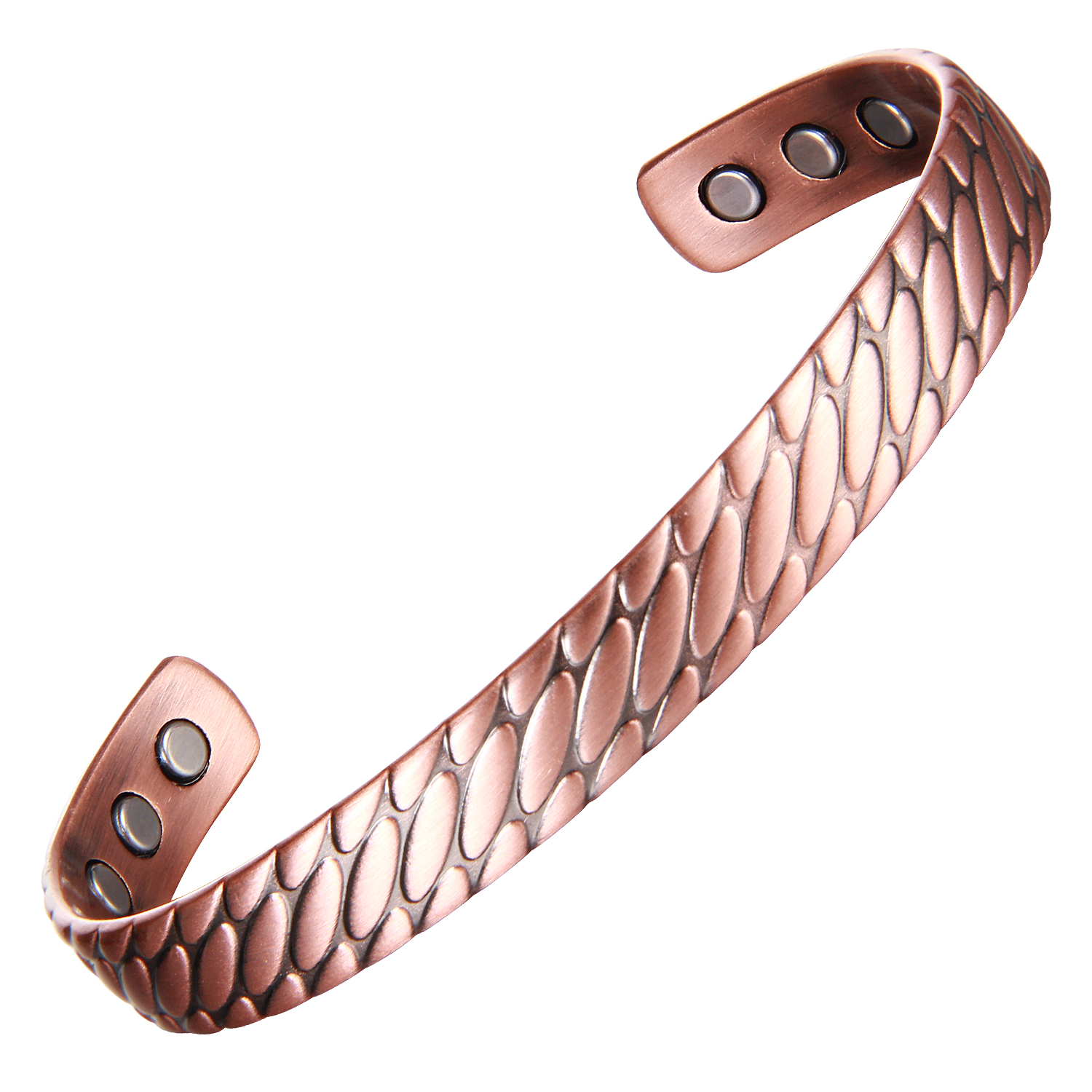 Scaled Copper Therapy Bracelet with 6 Neodymium Magnets - Magnetic therapy