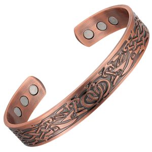 Abstract Copper Therapy Bracelet with 6 Neodymium Magnets - Magnetic therapy