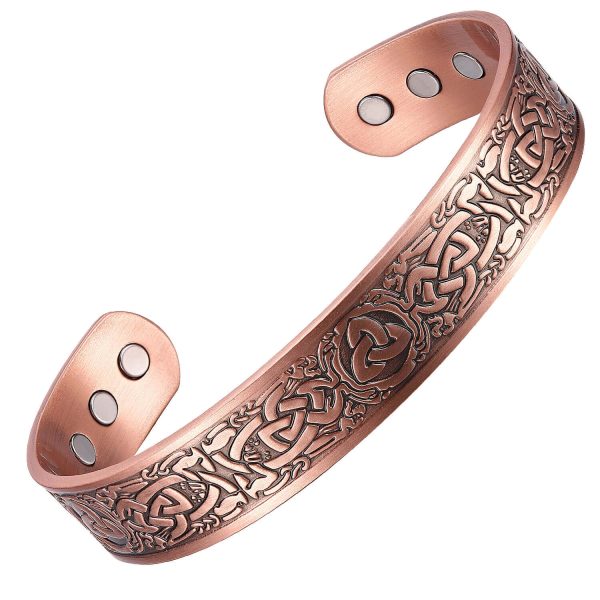 Celtic Copper Therapy Bracelet with 6 Neodymium Magnets - Magnetic therapy - Image 3