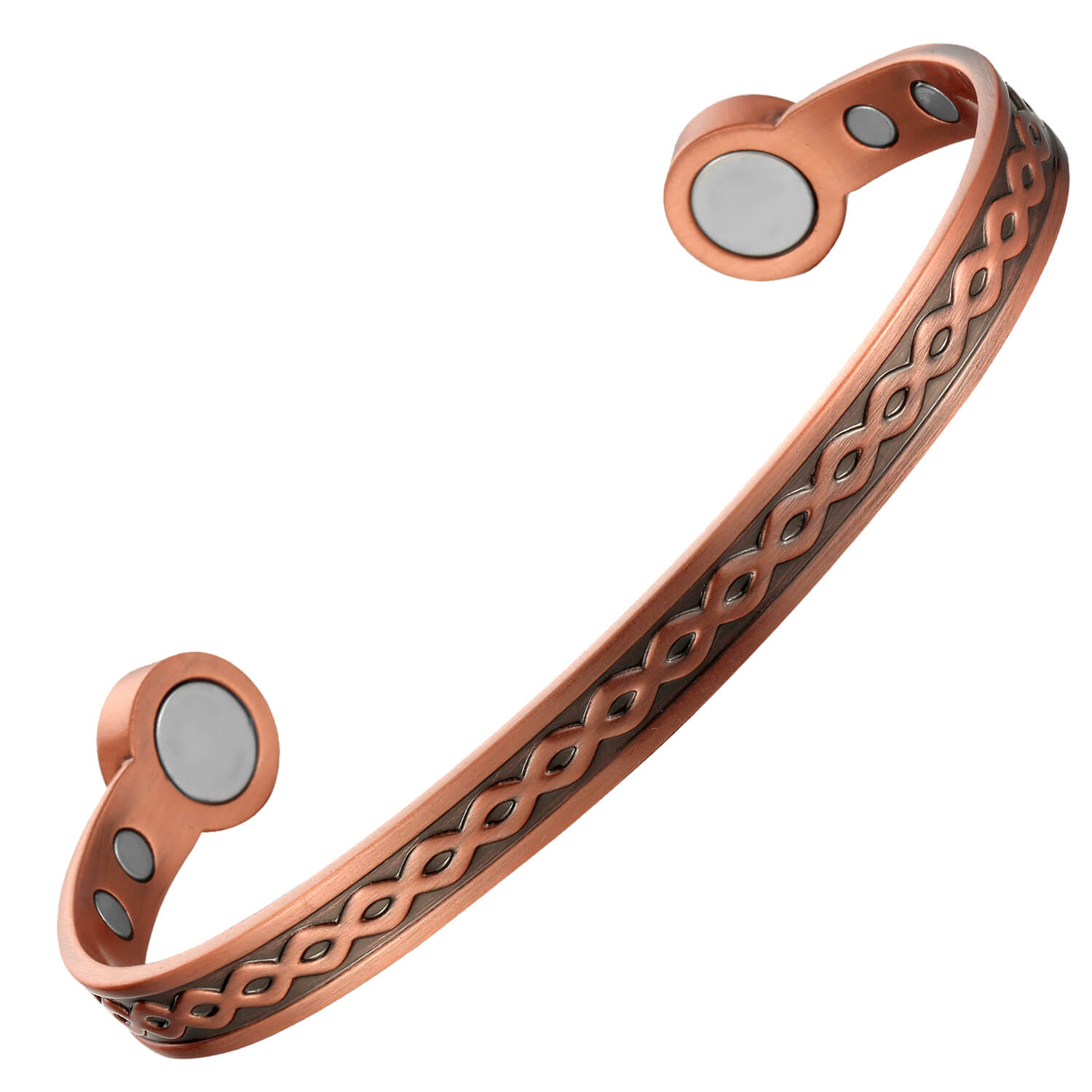 Helix Copper Therapy Bracelet with 6 Neodymium Magnets - Magnetic therapy