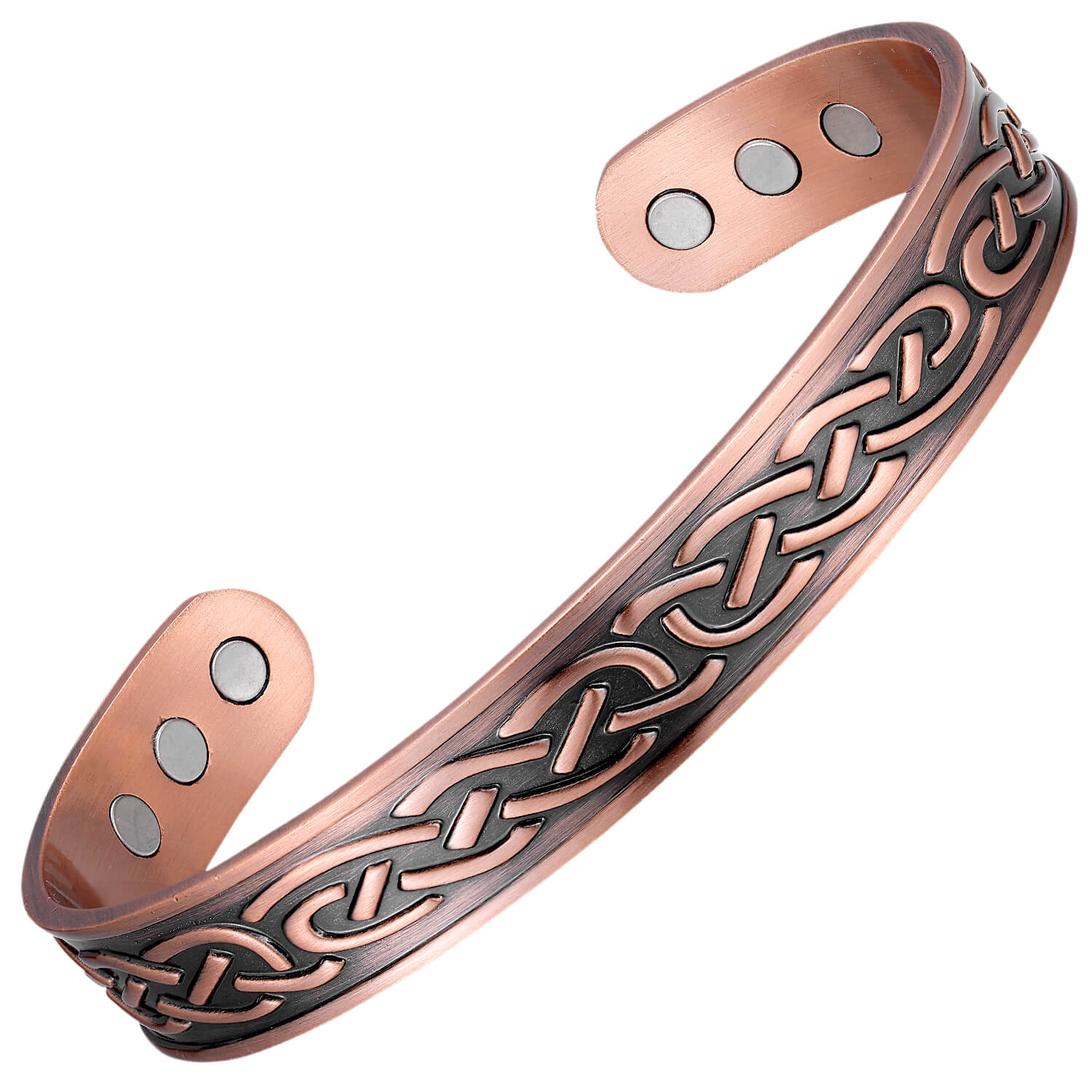 Platted Copper Therapy Bracelet with 6 Neodymium Magnets - Magnetic therapy