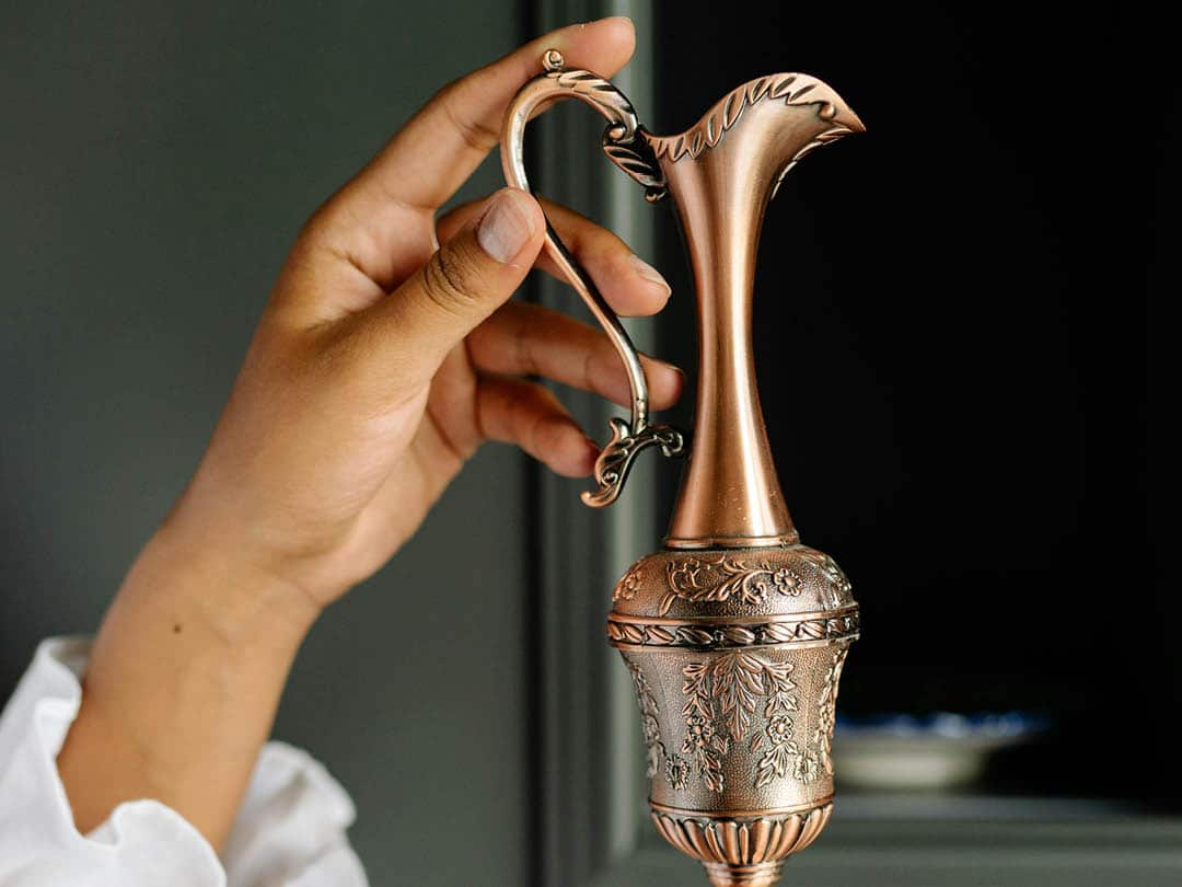 A copper water vessel for copper-infused water healing properties